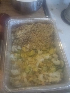 cauliflower rice and veggies